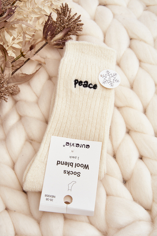 Жіночі теплі шкарпетки з кремовим знаком