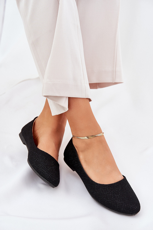 Жіночі Плоскі Балетки З Блискітками Чорні Tatorelis