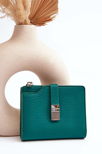 Гаманець жіночий з еко шкіри Лазара зеленого кольору