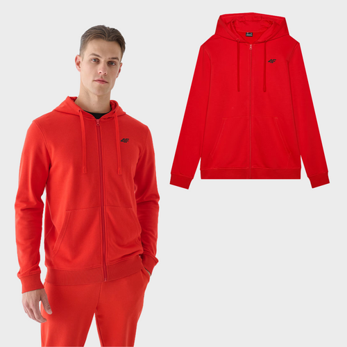 Чоловічий спортивний костюм худі на блискавці червоний 4FWMM00TSWSM1466-60S