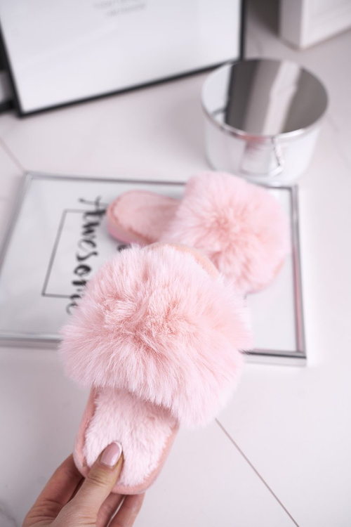 Дитячі тапочки з хутром світло-рожевий сніжок