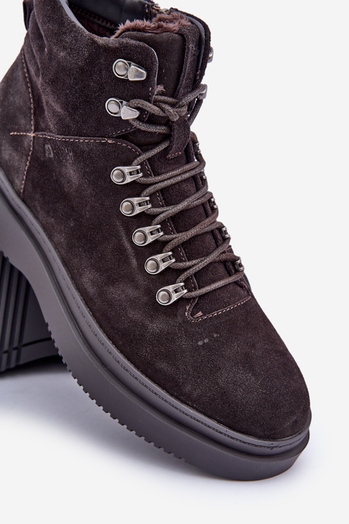 Чоловічі замшеві утеплені чоботи Big Star OO174189 Коричневі