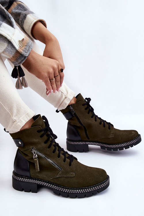 Замшеві утеплені чоботи Laura Messi 2508 Green