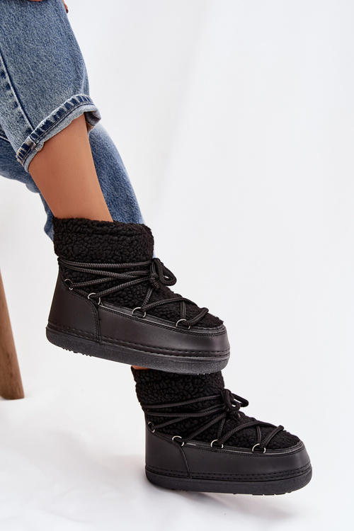 Жіночі зимові черевики з овчиною Чорний Belira