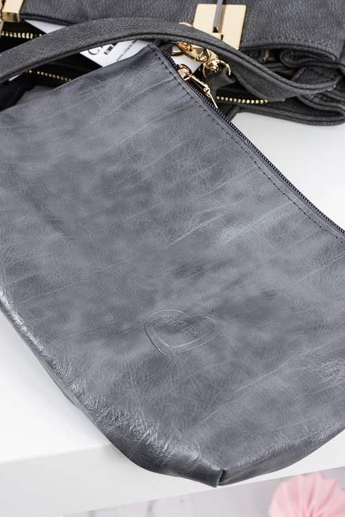 Велика сіра жіноча сумочка + саше + дзеркало ПОЛЬЩА