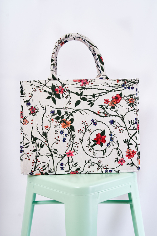 Великий класичний гаманець у візерунку біло-помаранчевий Micola