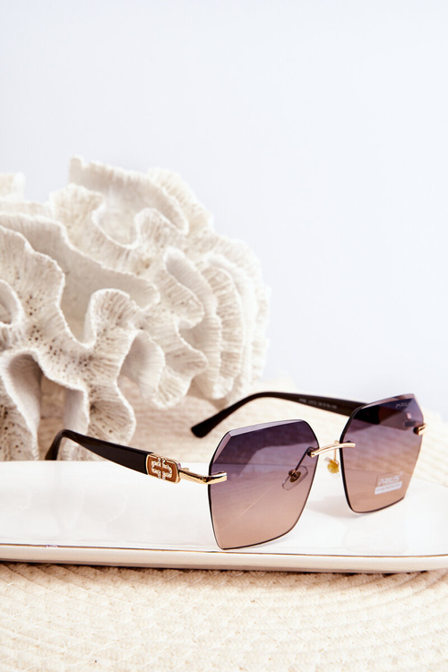 Жіночі темно-коричневі сонцезахисні окуляри з УФ-фільтром