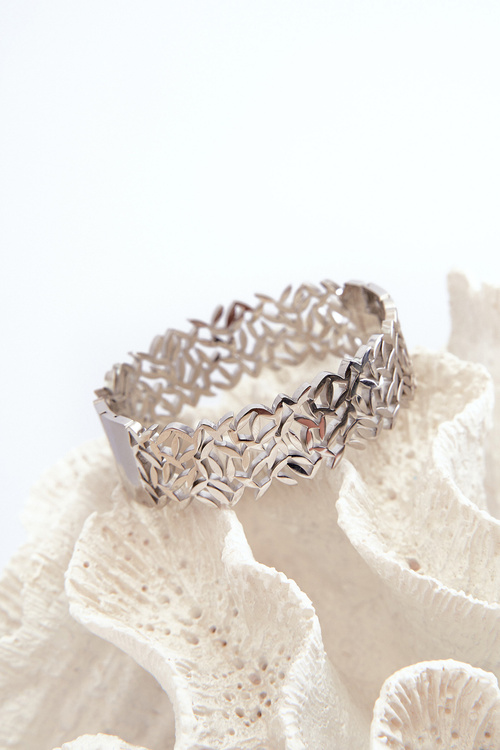 Жіночий браслет з нержавіючої сталі, срібло