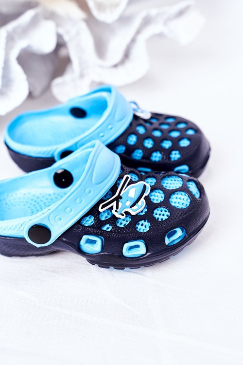 Дитячі поролонові тапочки Crocs Navy Blue Jupiter