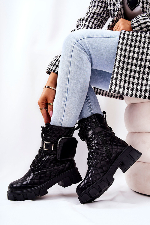 Стьобані чоботи з ниркою чорного кольору Maureen