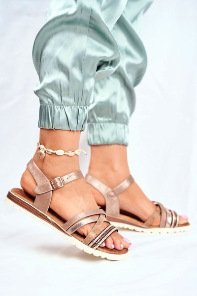 Жіночі босоніжки на плоскому ходу коричневого кольору Replay