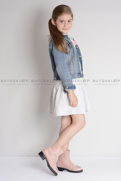 Лу Бу | Дитячі ботильйони Zirconia Powder Pink LittleCarrie