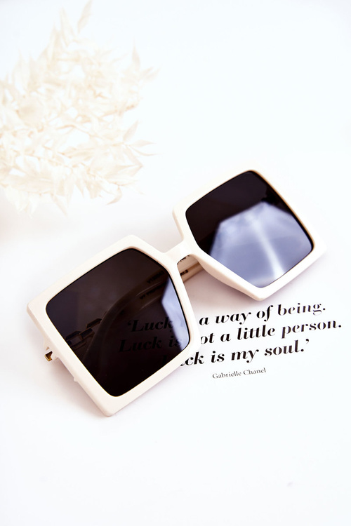 Великі квадратні сонцезахисні окуляри V130043 Білі