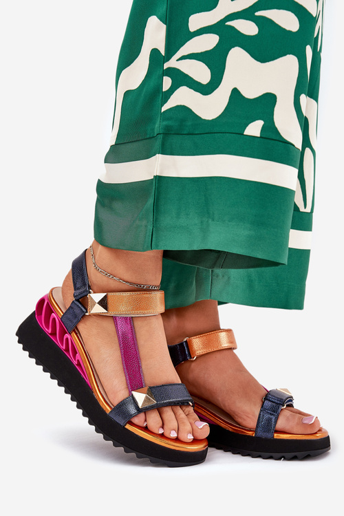 Жіночі Шкіряні Сандалі На Платформі D&A CR51-135 Багатоколірні