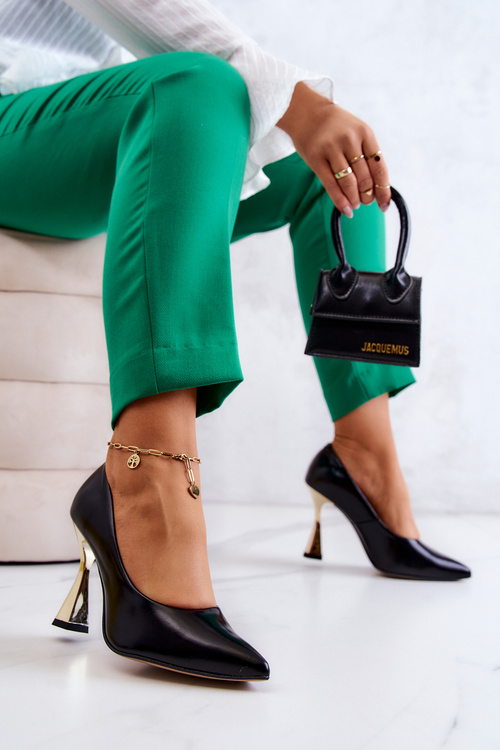 Модні шкіряні човники Lewski Shoes 3083 Чорно-золоті