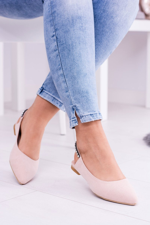 Рожеві замшеві балерини Lu Boo у кольорах Spike Zirconia Macron