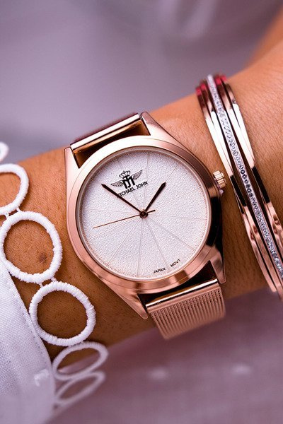 Жіночий годинник Michael John Pink Gold Armedana