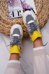 Жіноче спортивне взуття кольорова вставка жовтого кольору