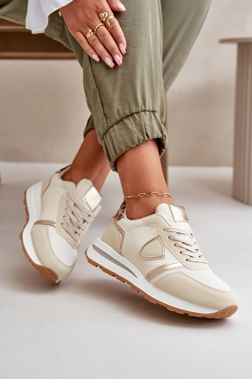 Жіночі кросівки з еко шкіри бежеві Velaniela