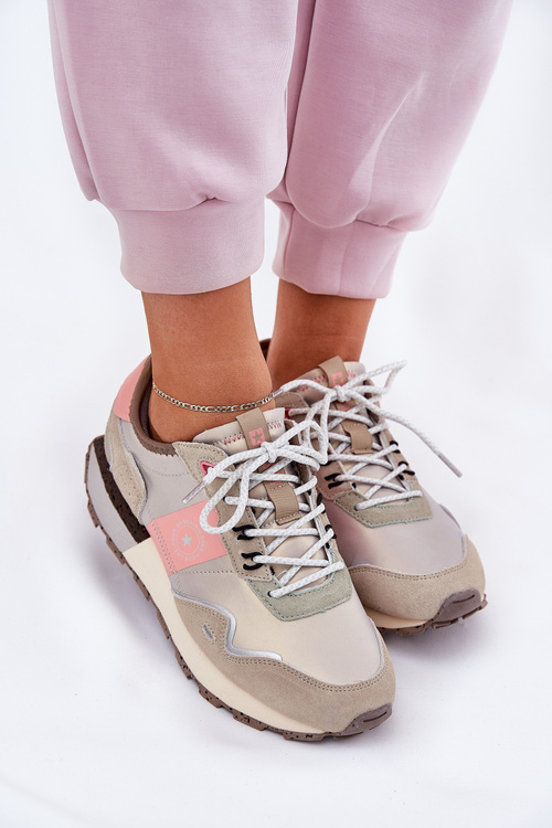 Жіночі Замшеві Кросівки Big Star RR274243 HI-POLY SYSTEM Сірі-Рожеві