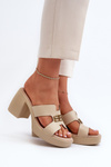 Zazoo 40419 Шкіряні жіночі босоніжки з вирізами та орнаментом Бежеві
