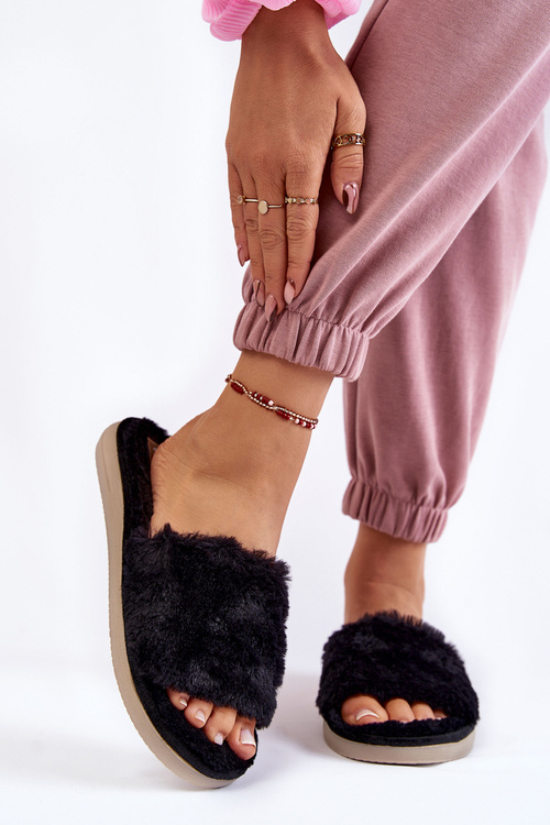 Домашні тапочки Тапочки з хутром Inblu EK-05-014 Чорні