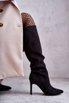 Замшеві чоботи на високих підборах Black Carite 