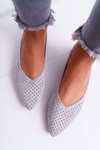 Жіночі балетки Lu Boo ажурні сірі десертні