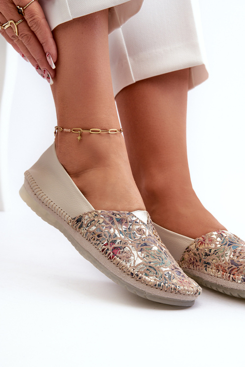 Жіночі шкіряні балетки Maciejka 1930B-04 Бежеві