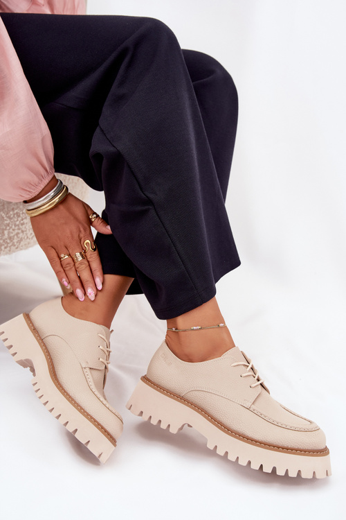 Жіночі Мокасини На Шнурівці Big Star NN274053 Бежеві