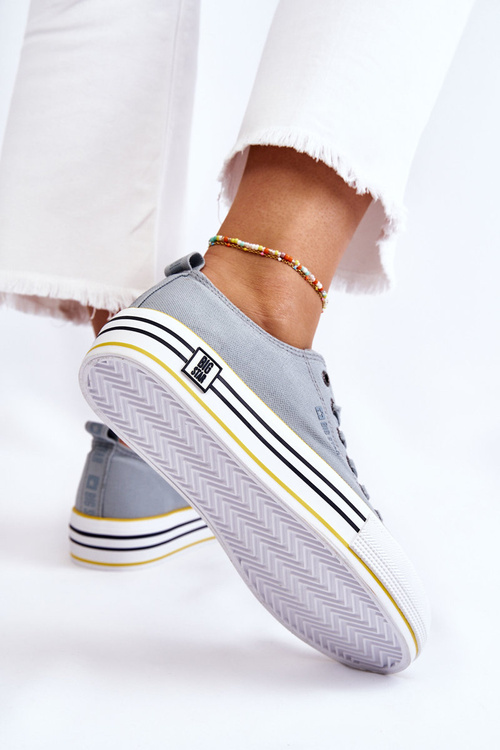 Жіночі тканинні кросівки на платформі Big Star LL274183 Світло-блакитні