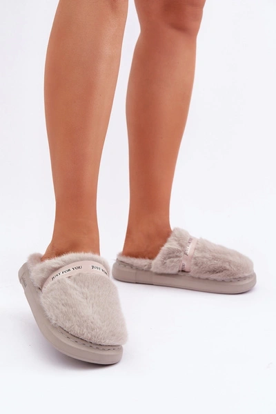 Пухнасті Тапочки З Декоративним Ремінцем Сірі Савалитеа
