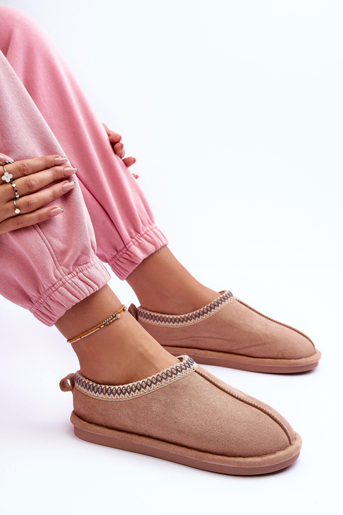 Жіночі замшеві тапочки з хутром Polinna бежеві