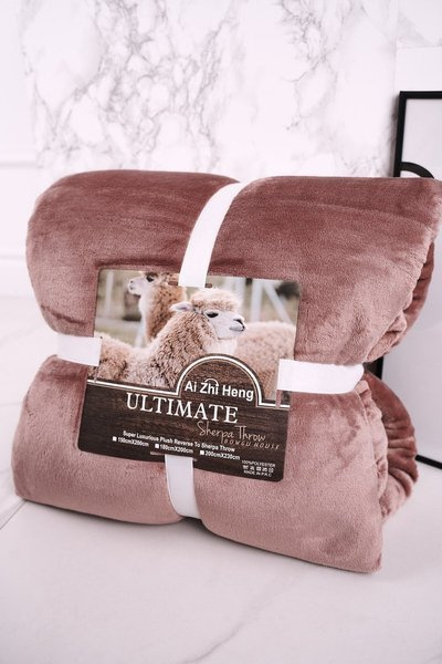 Велика плюшева ковдра на зворотному боці Sherpa Throw Pink
