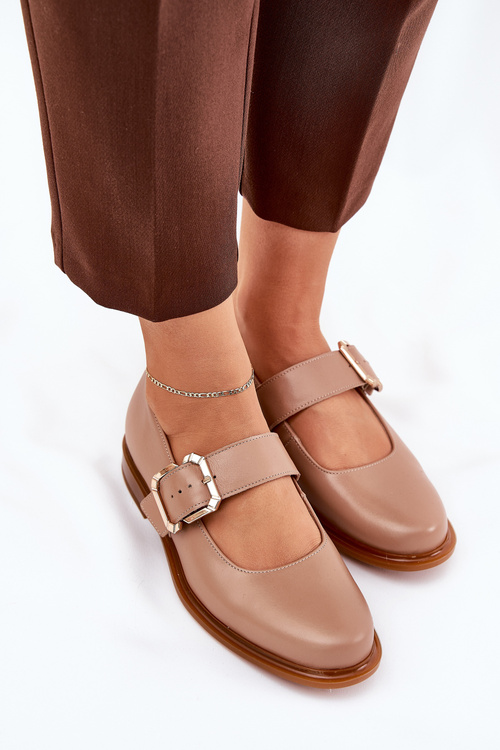 Шкіряні Жіночі Чоботи З Пряжкою Лаура Мессі 2980 Темно-бежеві