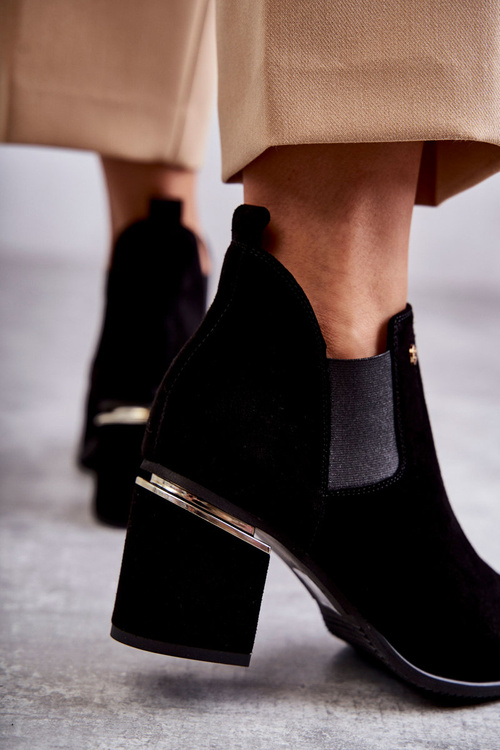 Замшеві чоботи на високому каблуці Laura Messi 2506 Чорні