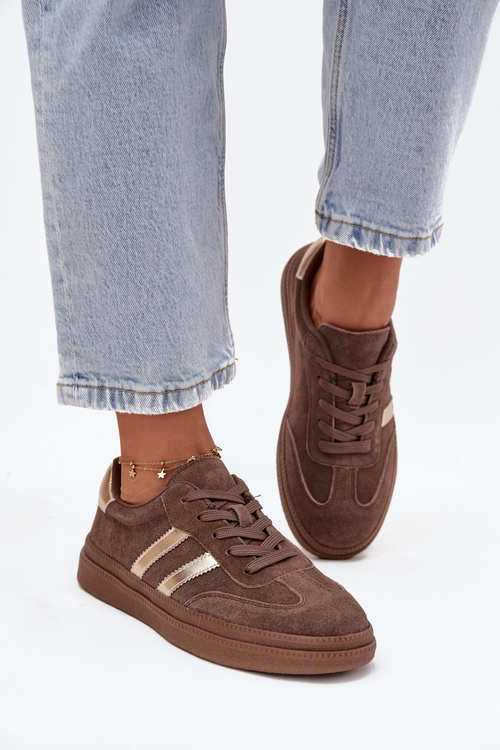 Жіночі кожушані кросівки на платформі Коричневі Sylviona