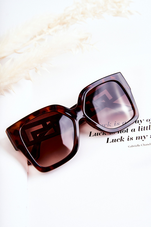 Модні жіночі сонцезахисні окуляри Marbled V120045 Коричневі