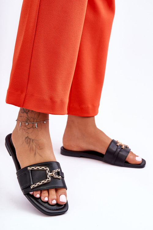 Жіночі класичні тапочки з орнаментом Чорні ефектні