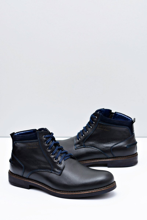 Чоловічі черевики шкіряні теплі чорні Чоботи Piere