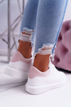 Спортивне жіноче взуття Біла рожева спідниця на товстій підошві
