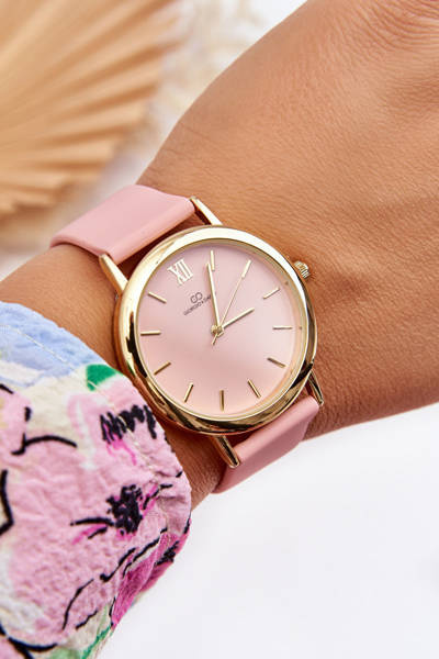 Жіночий гумовий годинник Giorgio&Dario Pink