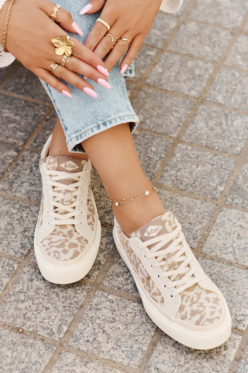 Низькі Жіночі Кросівки Леопардовий Принт Lee Cooper LCW-25-02-3330L Бежеві