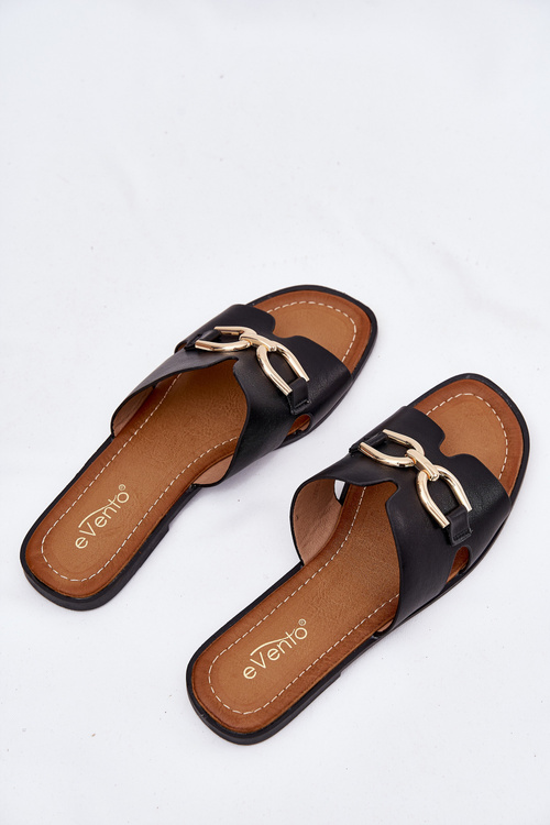 Жіночі Плоскі Сандалі З Декоративним Елементом Чорні Amiresna