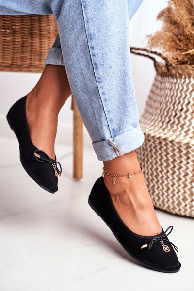 Жіночі балетки Lu Boo Black Suede Layla