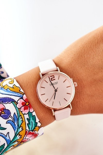 Годинник на шкіряному ремінці без нікелю ERNEST Beige