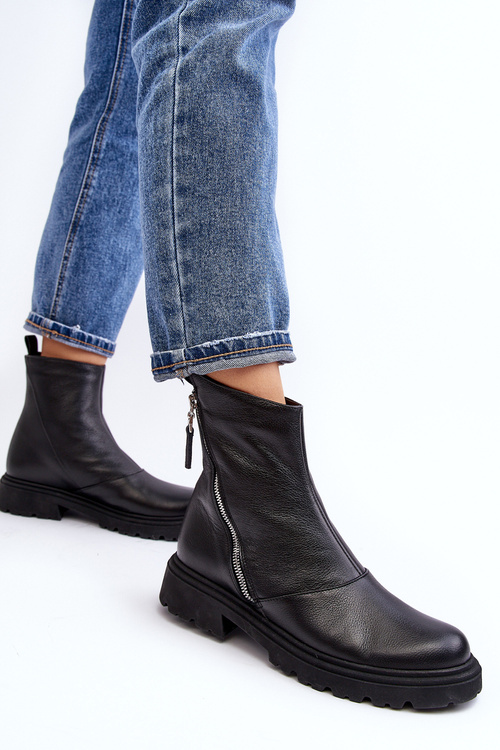 Жіночі шкіряні ботильйони на підборах Laura Messi 2620/975 Чорні