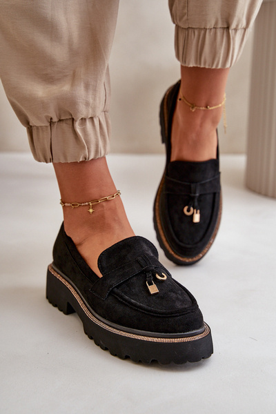 Жіночі еко-замшеві мокасини з декором Black Verindalle