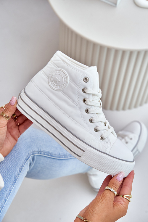 Теплі жіночі кросівки на платформі OO274A473 Білі