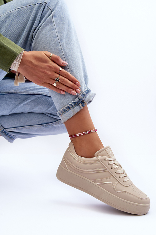 Жіноче спортивне взуття на платформі бежеве Pudina